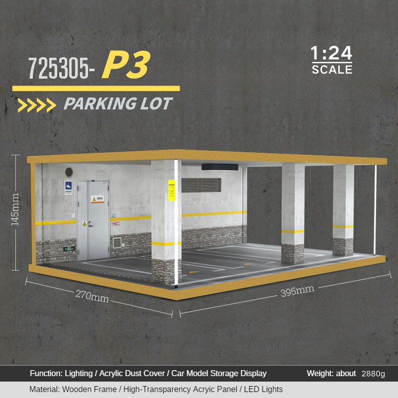 1:24 wooden garage diorama model – Acrylic Dust Cover Display - Dadai Models