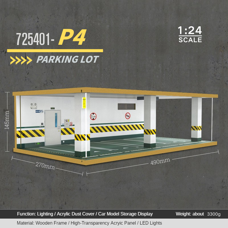 1:24 wooden garage diorama model – Acrylic Dust Cover Display - Dadai Models