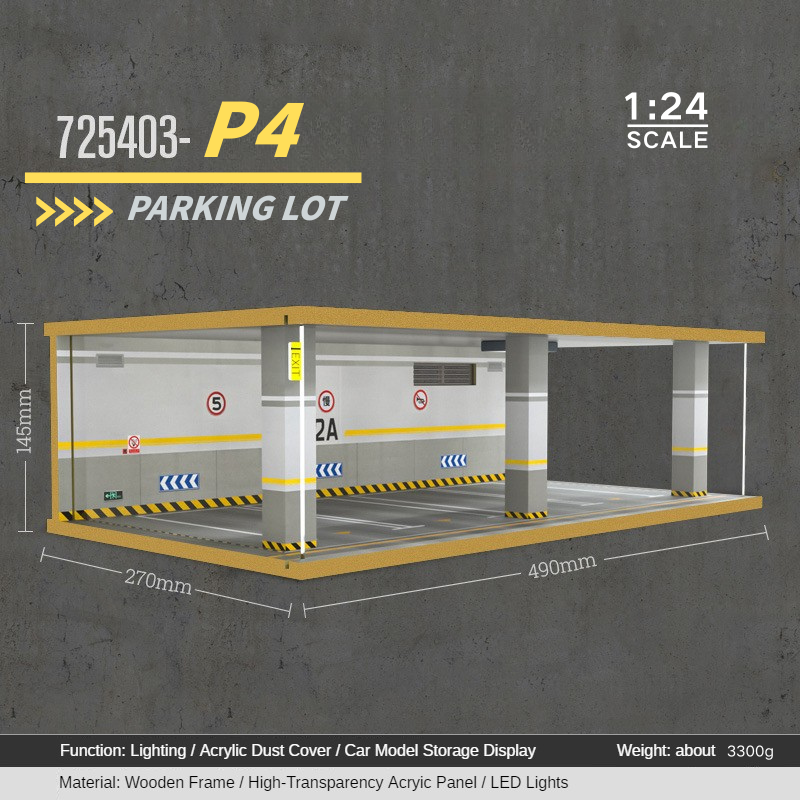1:24 wooden garage diorama model – Acrylic Dust Cover Display - Dadai Models