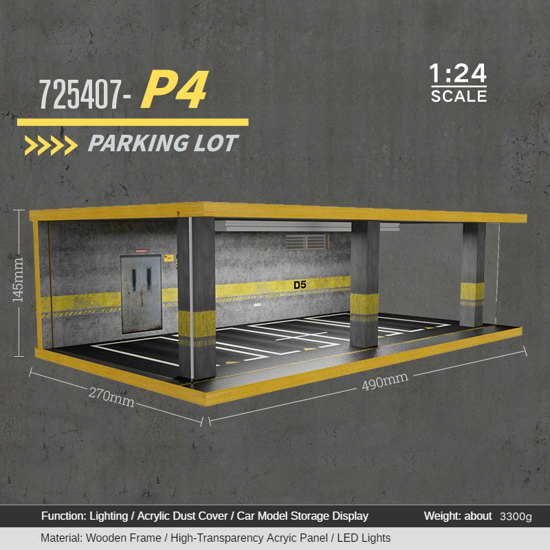 1:24 wooden garage diorama model – Acrylic Dust Cover Display - Dadai Models