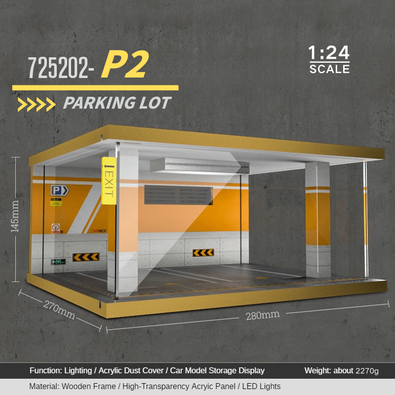 1:24 wooden garage diorama model – Acrylic Dust Cover Display - Dadai Models