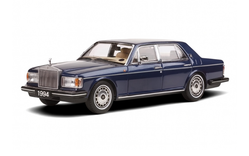 1:64 1994 Rolls-Royce Silver Spur III Blue Diecast Model Car Collectible