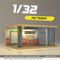 1:32 LED Simulation Wooden Garage Model - DIY Car Parking Scene with Dust Cover for Realistic Display - Dadai Models