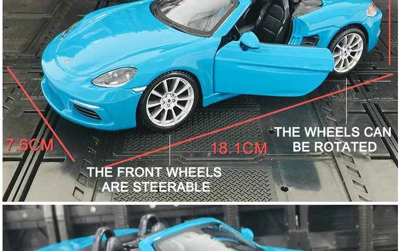 1:24 Porsche 718 Die-cast Model Alloy Convertible – Official Collectible - Dadai Models