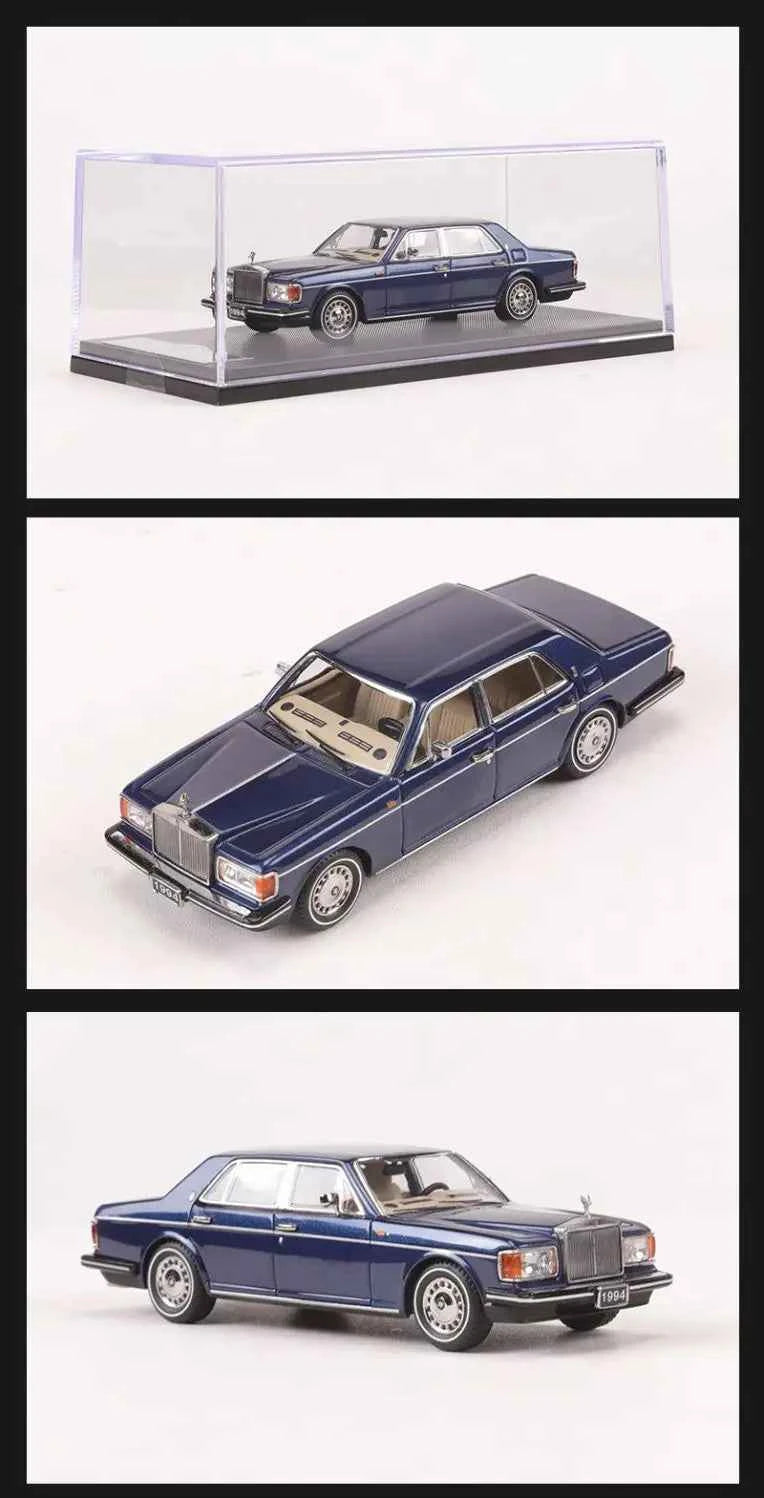 1:64 1994 Rolls-Royce Silver Spur III Blue Diecast Model Car Collectible