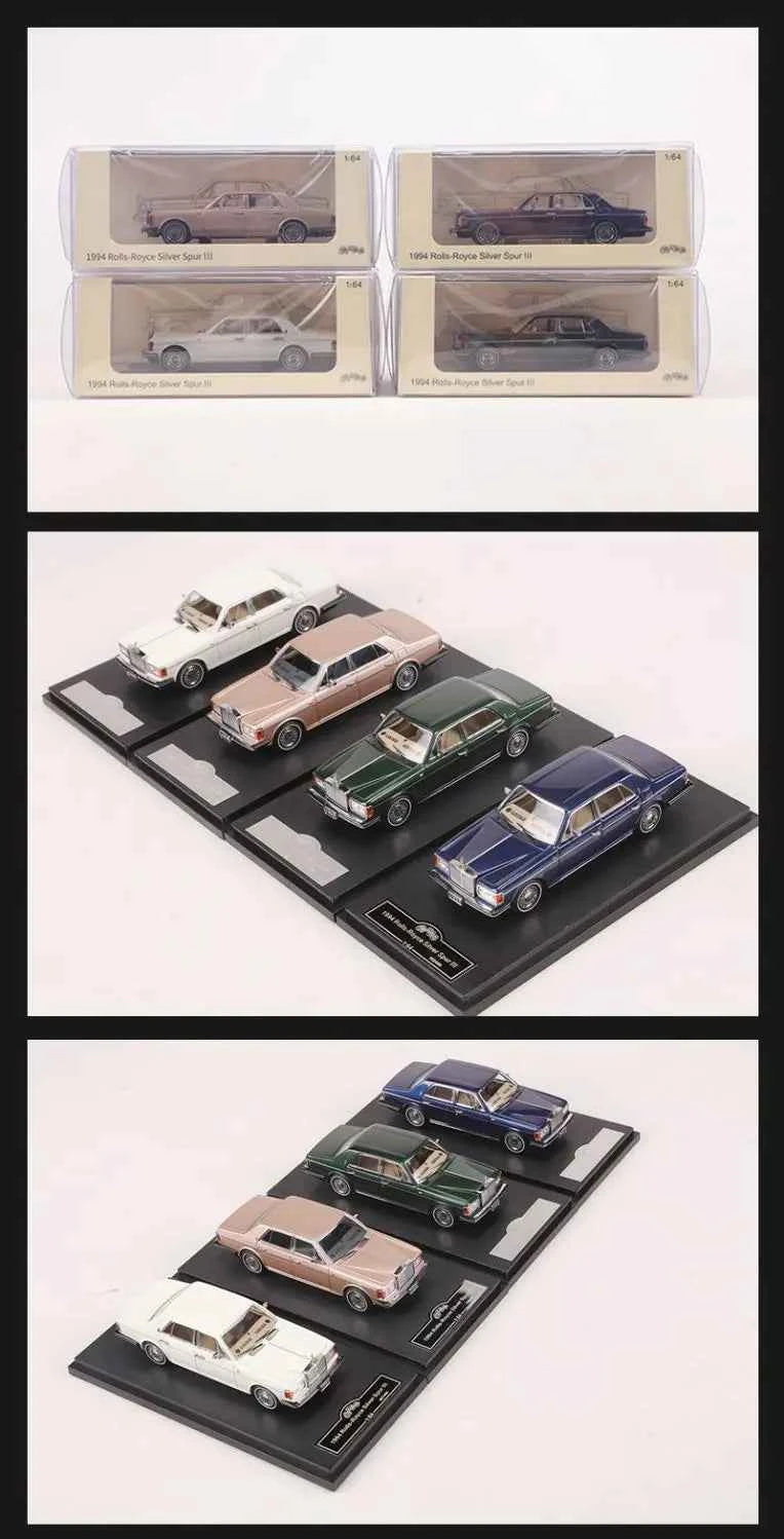 1:64 1994 Rolls-Royce Silver Spur III Blue Diecast Model Car Collectible