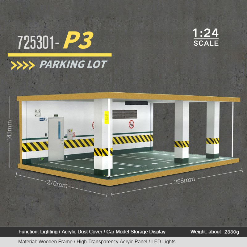 1:24 wooden garage diorama model – Acrylic Dust Cover Display - Dadai Models