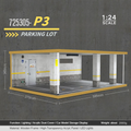 1:24 wooden garage diorama model – Acrylic Dust Cover Display - Dadai Models
