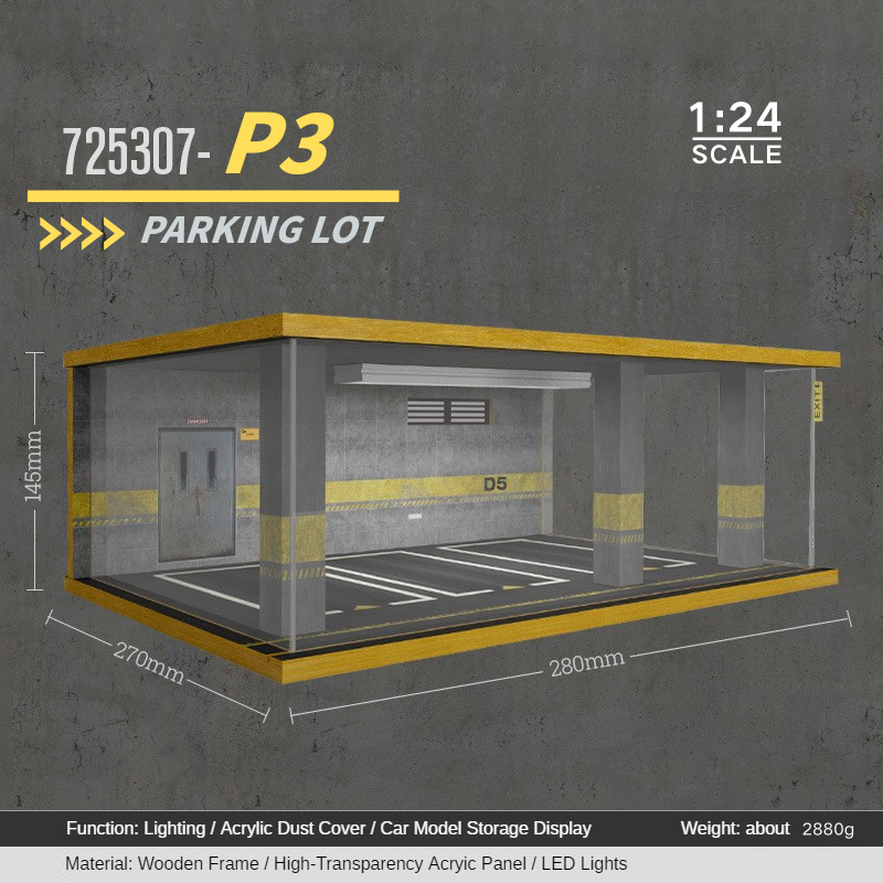 1:24 wooden garage diorama model – Acrylic Dust Cover Display - Dadai Models