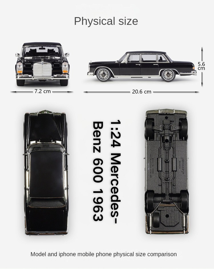 1:24 Licensed Mercedes-Benz 600 1963 Diecast Model - Premium Collector's Edition - Dadai Models