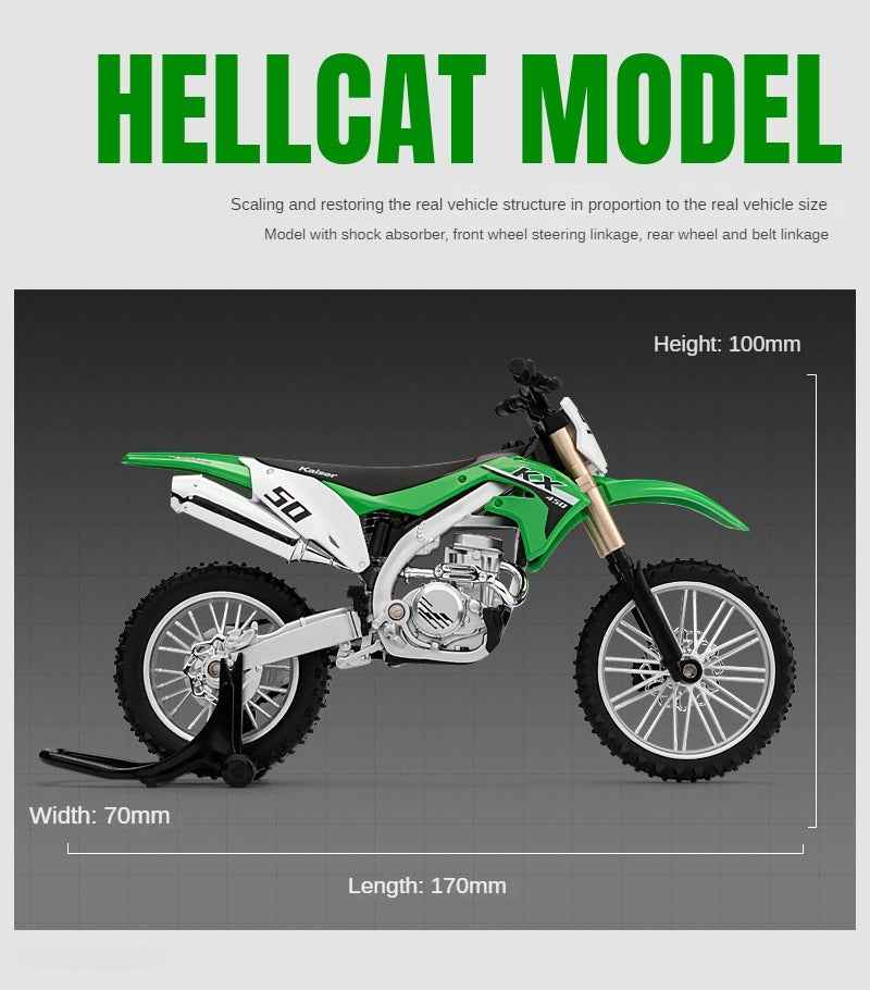1:12 Alloy Dirt Bike Model – Shock Absorber & Steerable for Boys & Collectors - Dadai Models