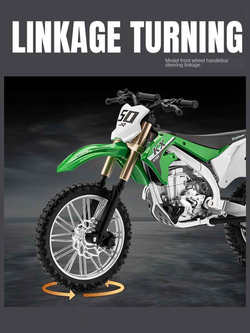 1:12 Alloy Dirt Bike Model – Shock Absorber & Steerable for Boys & Collectors - Dadai Models