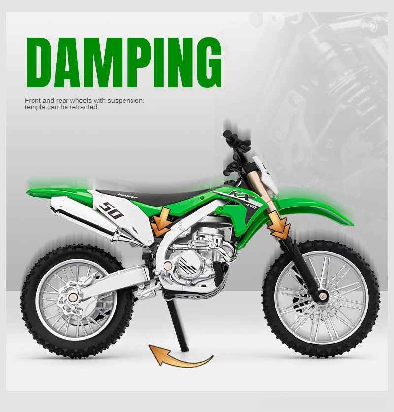 1:12 Alloy Dirt Bike Model – Shock Absorber & Steerable for Boys & Collectors - Dadai Models
