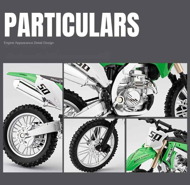 1:12 Alloy Dirt Bike Model – Shock Absorber & Steerable for Boys & Collectors - Dadai Models