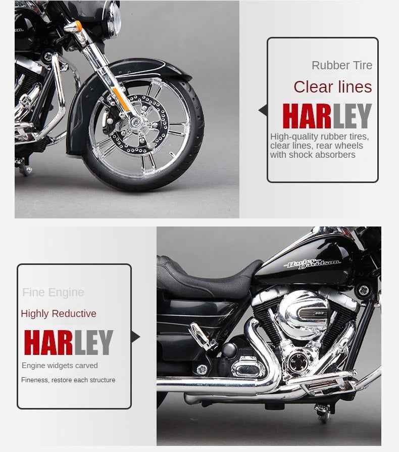1:12 Harley-Davidson Scale Model Touring Die-cast Motorcycle – Collectible Display - Dadai Models