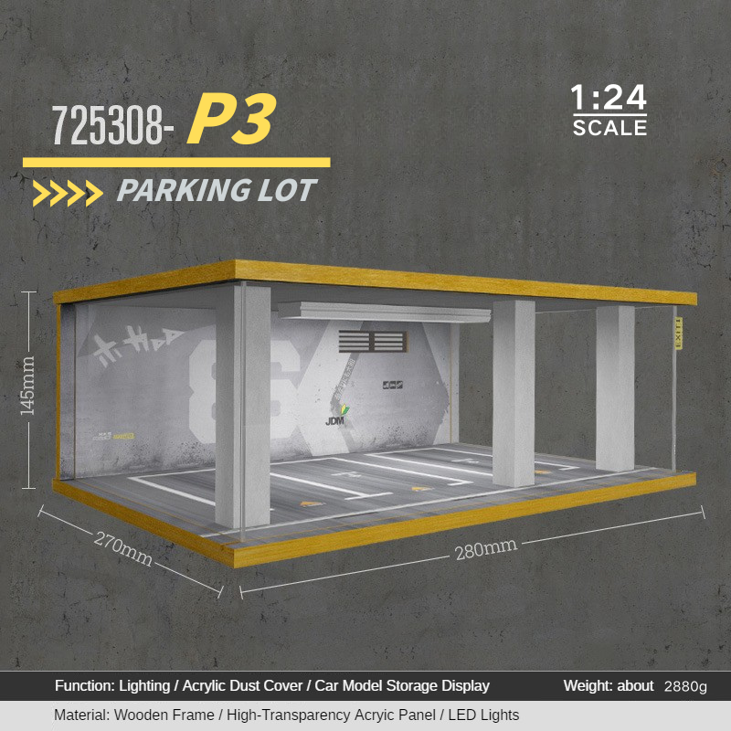 1:24 wooden garage diorama model – Acrylic Dust Cover Display - Dadai Models