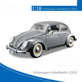 1:18 Volkswagen Beetle 1955 Die-cast Model – Official Scale Alloy Collectible - Dadai Models