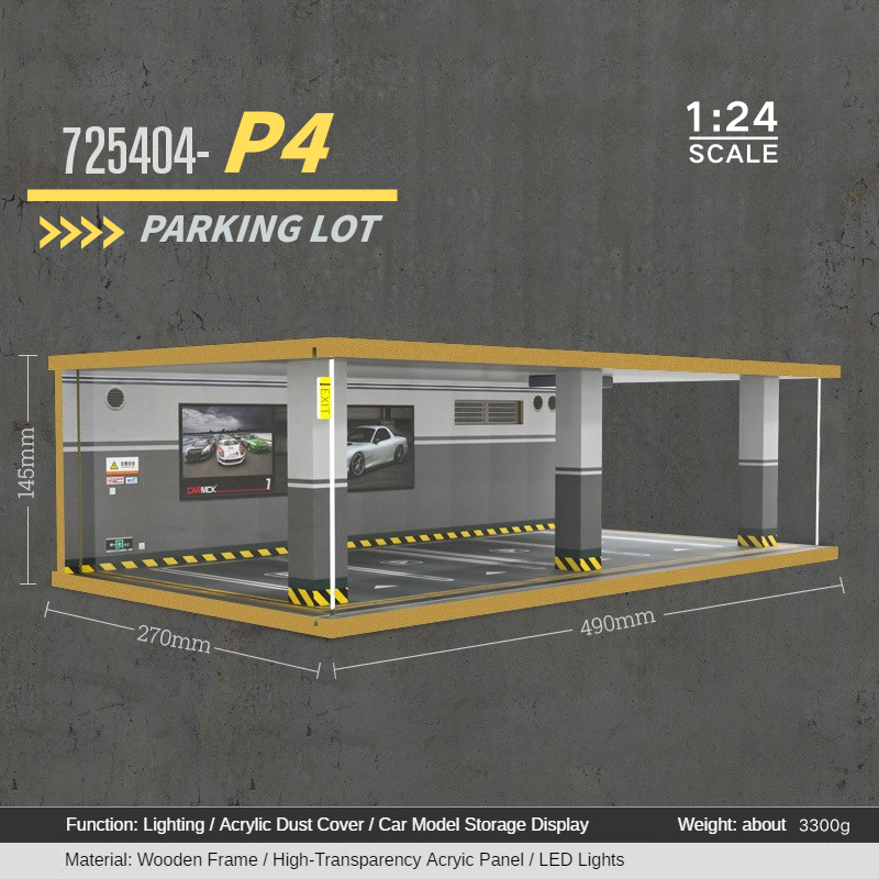 1:24 wooden garage diorama model – Acrylic Dust Cover Display - Dadai Models