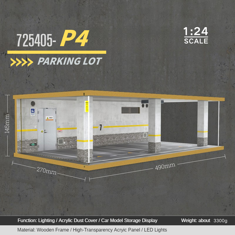 1:24 wooden garage diorama model – Acrylic Dust Cover Display - Dadai Models
