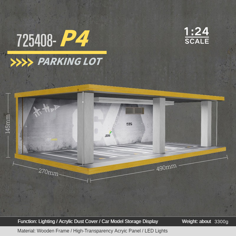 1:24 wooden garage diorama model – Acrylic Dust Cover Display - Dadai Models