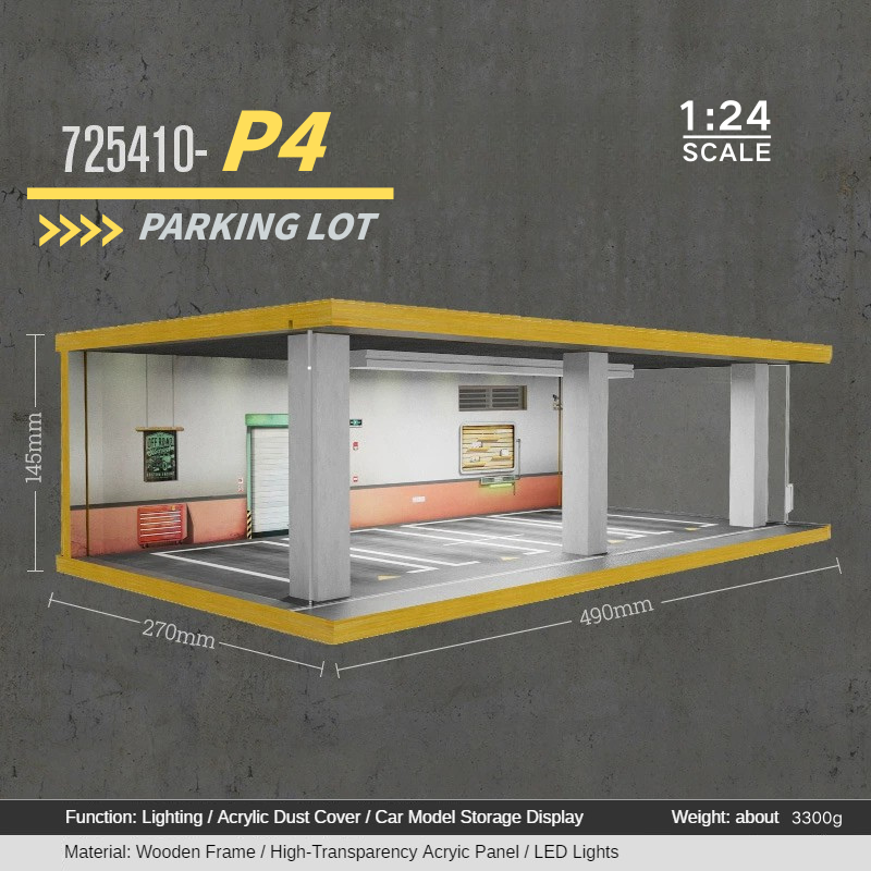 1:24 wooden garage diorama model – Acrylic Dust Cover Display - Dadai Models