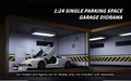 1:24 garage diorama model – Wooden Model with Acrylic Dust Cover - Dadai Models