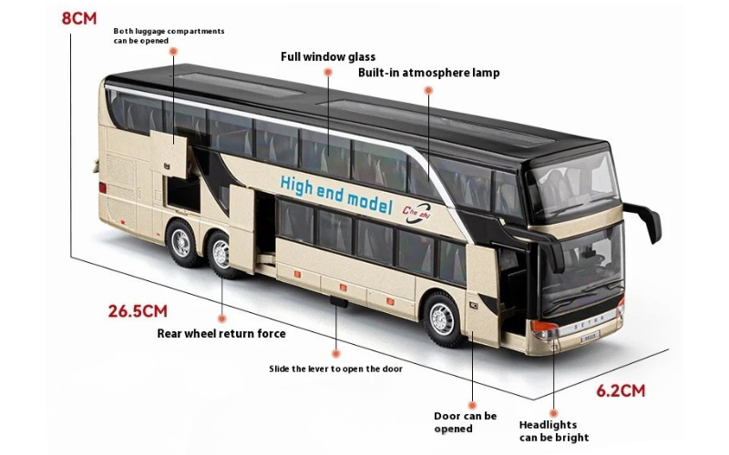 1:30 Scale Double-decker Bus Die-cast Model Collectible Display - Dadai Models