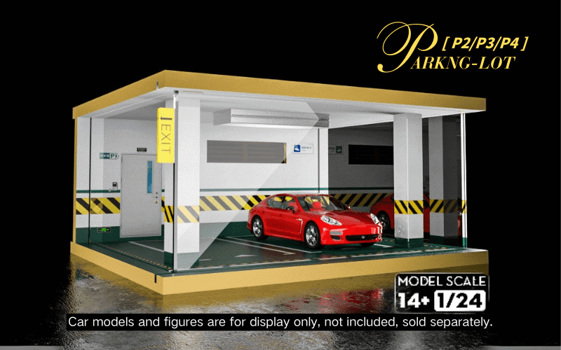 1:24 wooden garage diorama model – Acrylic Dust Cover Display - Dadai Models