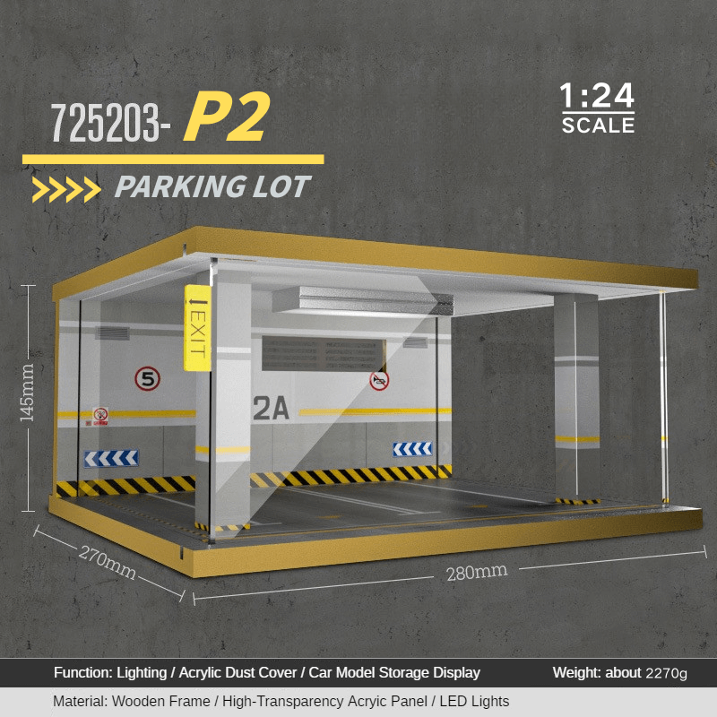 1:24 wooden garage diorama model – Acrylic Dust Cover Display - Dadai Models