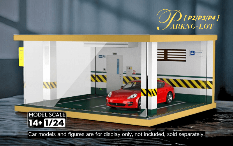 1:24 wooden garage diorama model – Acrylic Dust Cover Display - Dadai Models