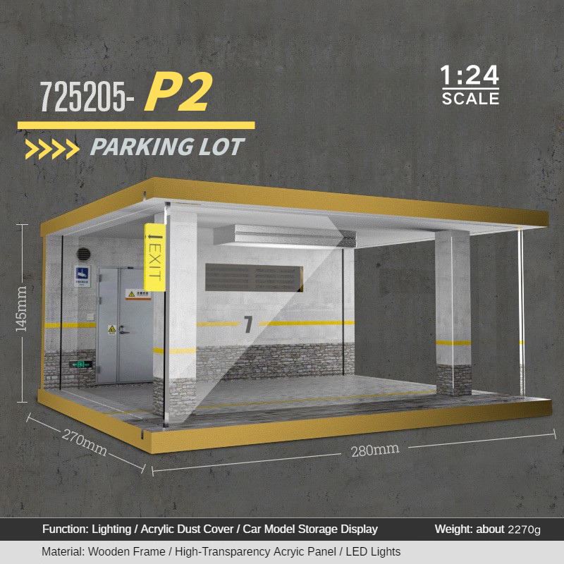 1:24 wooden garage diorama model – Acrylic Dust Cover Display - Dadai Models