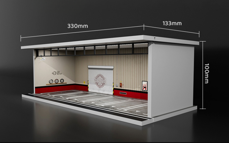 1:64 Model Parking Lot Diorama with Lights - Realistic Car Parking Space Simulation - Dadai Models