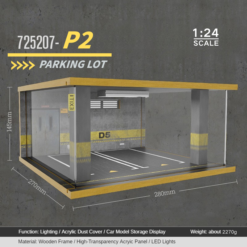 1:24 wooden garage diorama model – Acrylic Dust Cover Display - Dadai Models