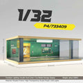 1:32 LED Simulation Wooden Garage Model - DIY Car Parking Scene with Dust Cover for Realistic Display - Dadai Models