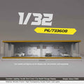 1:32 LED Simulation Wooden Garage Model - DIY Car Parking Scene with Dust Cover for Realistic Display - Dadai Models